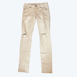 EMPYRE Logan Khaki Jegging Jeans Juniors Size 3 Distressed Ripped‎ Skinny Denim